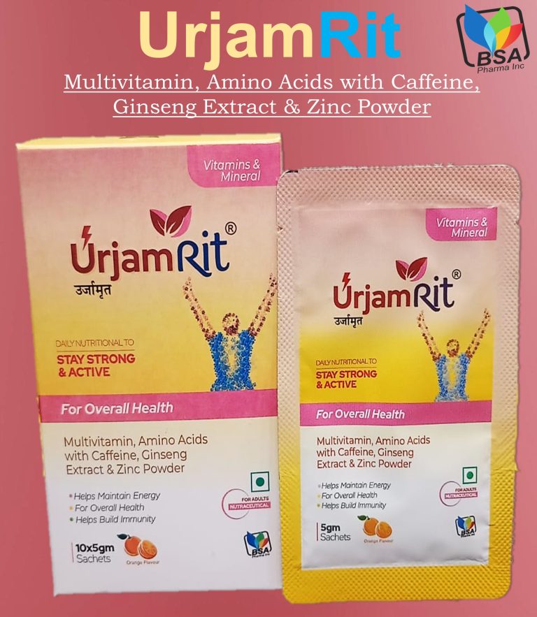 Urjamrit Sachet – Taurine, L?Carnitine, Caffeine, Ginseng, Zinc, Lycopene, B?Vitamins